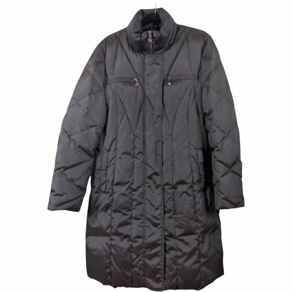 Marc New York Women Dark Brown Full Zip Down Parka Jacket XL Missing Hood & Belt - Picture 2 of 9